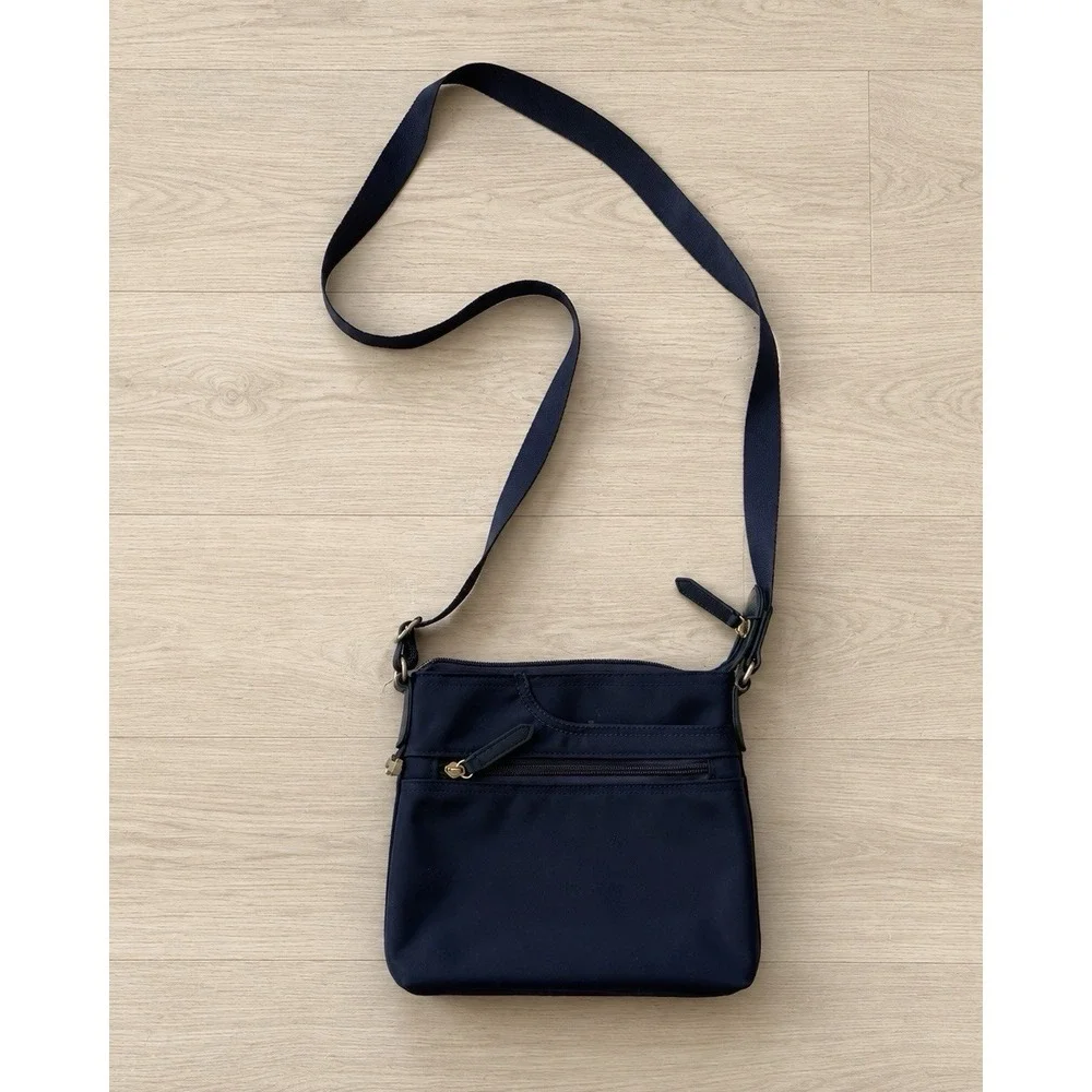RADLEY LONDON Women's Navy Blue Nylon Crossbody Bag Pocket Purse Zip Top